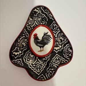 Cracker Barrel Ceramic Rooster Spoon Rest Retro farmhouse